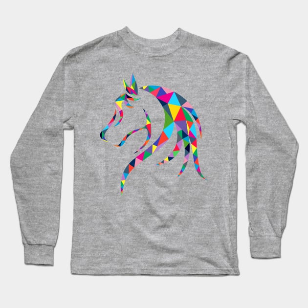 Geometric Horse Long Sleeve T-Shirt by martinussumbaji